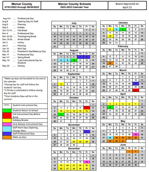 Mercer County Schools Calendar 2023 And 2024