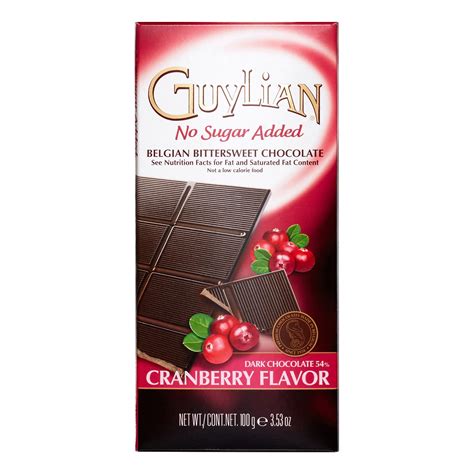 Guylian Belgian Cranberry Dark Chocolate No Sugar Added Candy Bar 3
