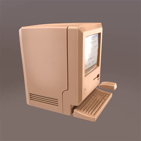 3d Model Retro Old Computer Vr Ar Low Poly Cgtrader
