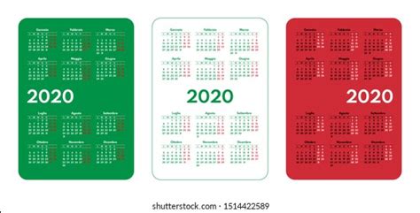 2020 Pocket Size Vector Calendars German Vector De Stock Libre De
