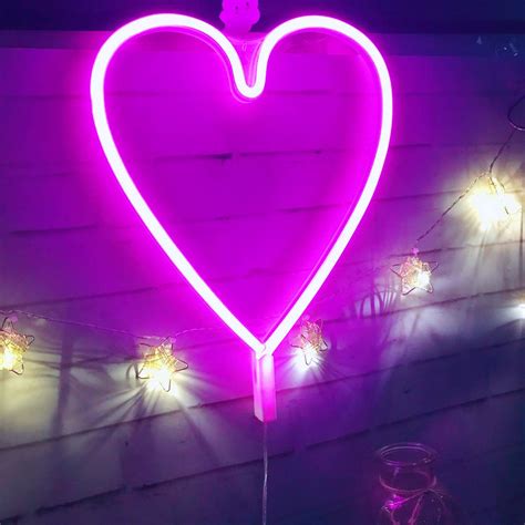 Neon Pink Heart Neon Sign Tapestry Girls