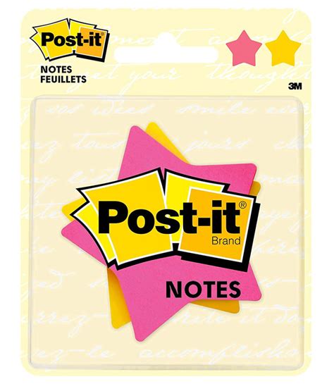Post It Star Shaped Notes 3 X 3 2 Pads Of 75 3m