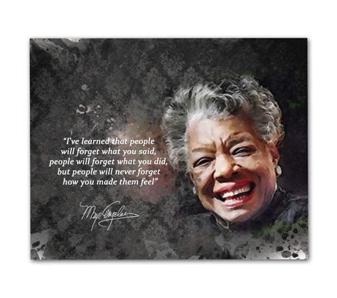 Maya Angelou Quotes Wall Art Inspiring Black Women History D Cor