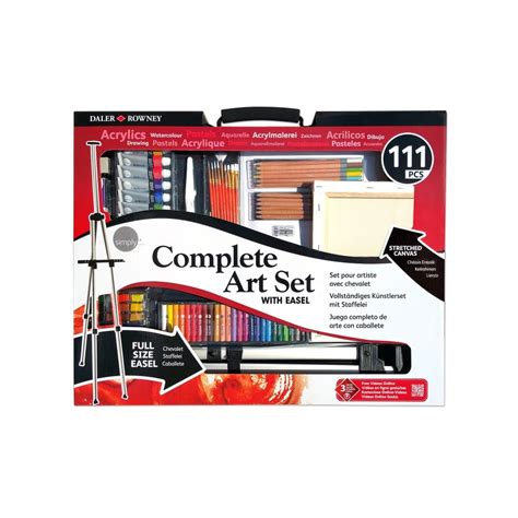 Daler Rowney Complete Art Set With Easel 111 Pieces Art Supplies From