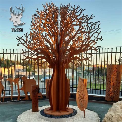 Outdoor Modern Art Garden Metal Abstract Stainless Steel Tree Sculpture