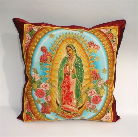 Mexican Virgin Mary Guadalupe Throw Pillow Rockabilly