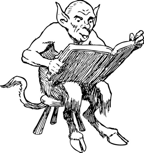 This coloring page belongs to these categories: Demon Reading Book Clip Art at Clker.com - vector clip art ...