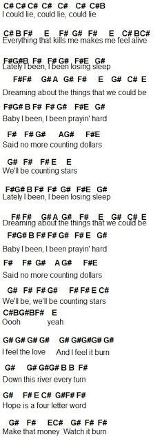 Counting Stars Flute Sheet Music Clarinet Music
