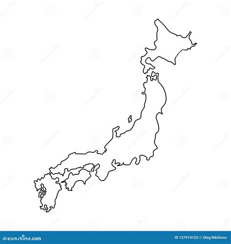 Japan Map Outline Vector 113379555