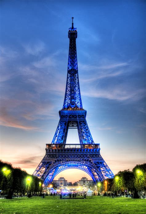 Paris France Eiffel Tower In Blue Hdr Places 2 Explore
