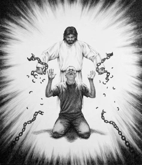 Jesus Breaking Chains Image John Person On Knees Jesus Art Jesus Painting Christian