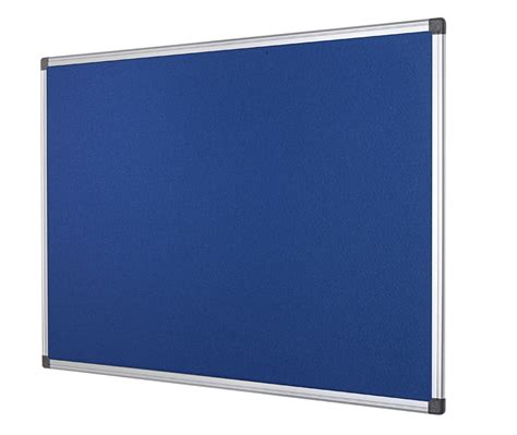 Bi Office Aluminium Trim Felt Notice Board 1200x900mm Blue Fa0543170