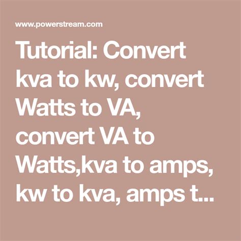 Luckily, you can convert kva to amps using three easy ways Tutorial: Convert kva to kw, convert Watts to VA, convert ...