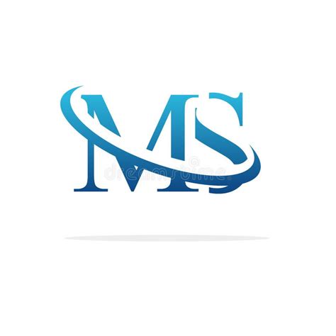 Creative Ms Logo Icon Design Stock Vector Illustration Of White Blue