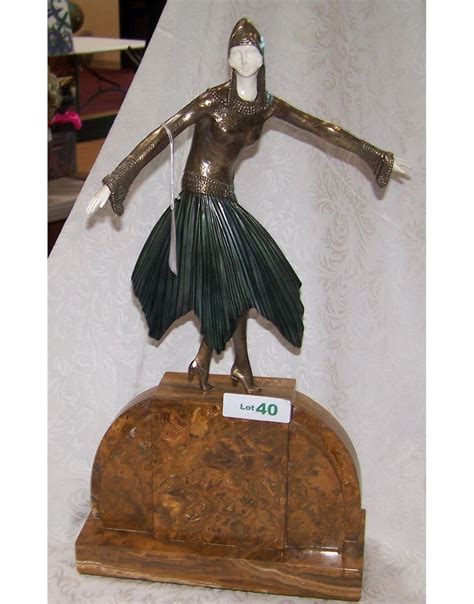 Very Rare Chiparus Bronze And Ivory Sculpture Art Deco Dancer