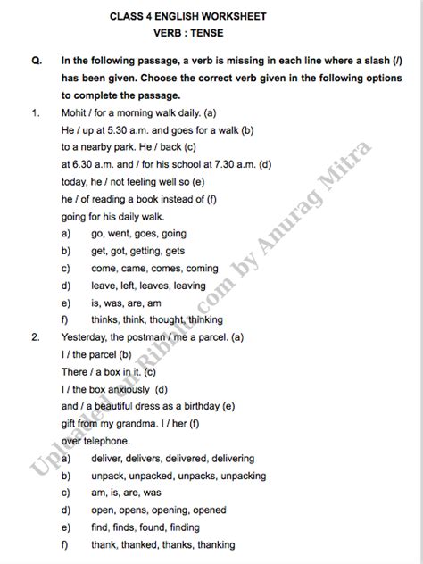 90 English Grammar Worksheets For Grade 4 Cbse Cbse 4
