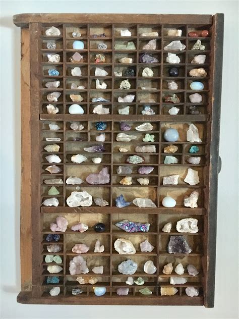 Printers Tray Displaying Mini Crystal Collection Rock Collection