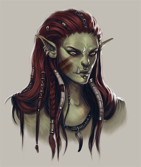 pin by titus back on scarlewt orc goblin in 2023 female orc character portraits concept art