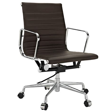 This black leather office chair by offex furniture will be a comfortable and stylish addition to any office or home office setting. Amazon.com - LexMod Ribbed Mid Back Office Chair in Brown ...