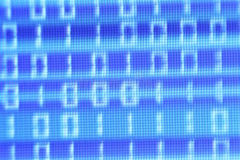 Closeup Shot Of A Blue Blurred Screen Displaying Binary Codes A