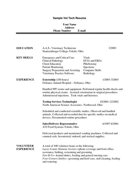 Your resume should show your experience in working with animals, customers and the vet. Cv Template Veterinary Student | Resume examples, Job ...