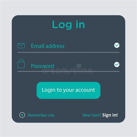 Login Form Login Page Sign In Vector Design Template Stock Vector