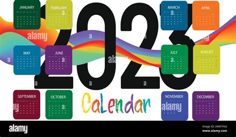 2023 Calendar Year Vector Illustration The Week Starts On Sunday