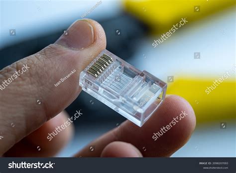 Lan Ethernet Rj45 Connector Hand Side Stock Photo 2098207093 Shutterstock