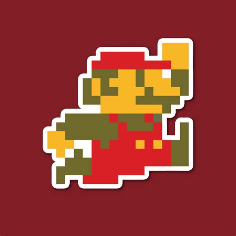 Pixel Stickers Pack Retro Game Lot Heart 8 Bit Mario X25 Vinyl Sticker