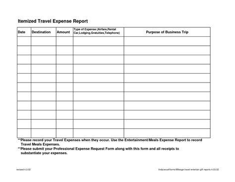 Expense Report Spreadsheet Template Excel Business Design Layout