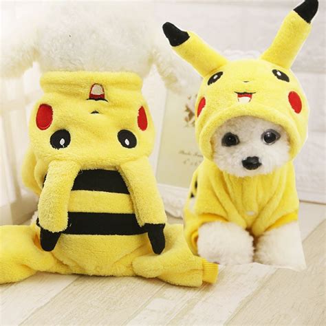 Cute Pikachu Design Winter Puppy Cosplay Costume Dog Cat