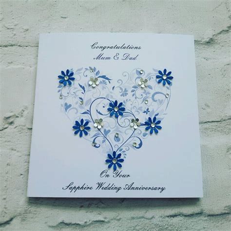 Personalised Sapphire Wedding Anniversary Card 45th Wedding Etsy Uk