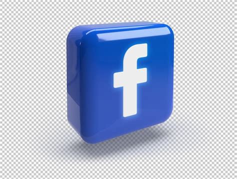 Free Psd 3d Rounded Square With Glossy Facebook Logo