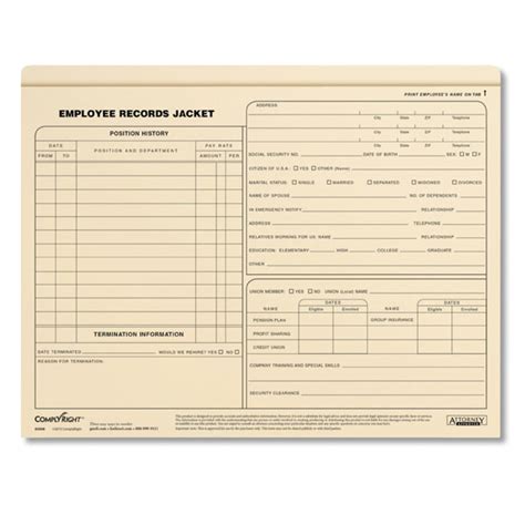 But h&r block is a premium product which. Employee Records Jackets- Letter Size | Personnel Files