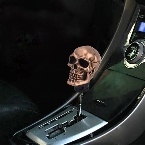 Universal Skull Head Shape Manual Or Automatic Gear Shift Knob Fit For