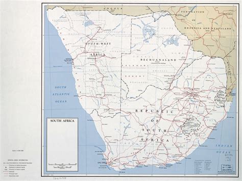 Large Political Map Of South Africa 1961 Maps Of All