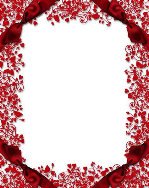 Red Transparent Png Frame With Hearts And Bows Gallery Yopriceville