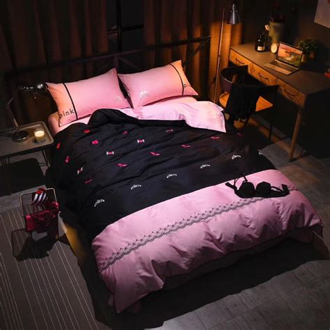 Victoria S Secret Pink Embroidery Egyptian Cotton Bedding Set Model 5 Ebeddingsets