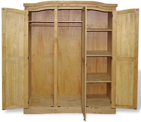 Festnight Wood Armoire Wardrobe Large Bedroom Closet Mexican Pine