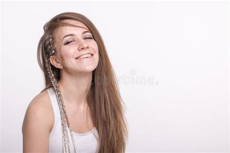 Portrait Of A Nice Girl With Long Hair Stock Image Image Of Beauty