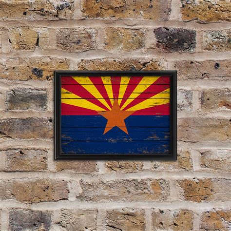 Arizona State Flag Home Wall Decor Art Print Printed Decor Etsy