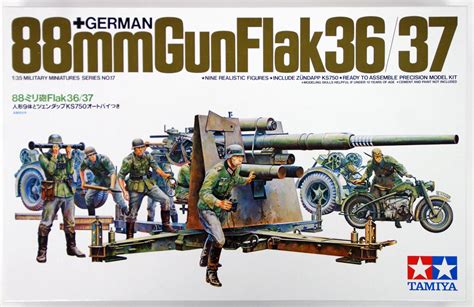 Modelismo Figuras Tamiya Models German 88mm Gun Flak 3637 M Otros