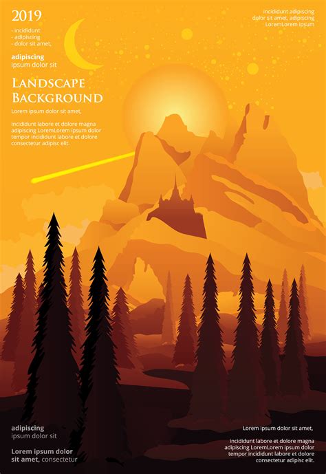 Landscape Poster Background Graphic Design Vector Illustration 540064 Vector Art at Vecteezy