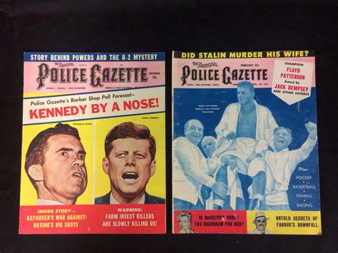 The National Police Gazette Magazine Lot Nixon Kennedy Floyd Patterson Covers