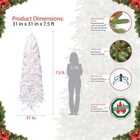Puleo Intl Pre Lit 75 Northern Fir Artificial Christmas Tree White