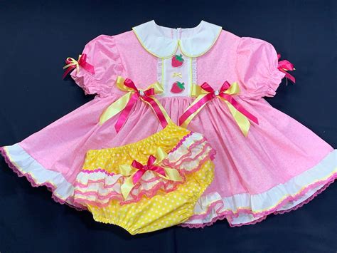 Adult Baby Sissy Littles Abdl Tutti Fruity Pink Strawberry Etsy