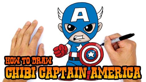 How To Draw Captain America Chibi Kids Art Lesson Avengers