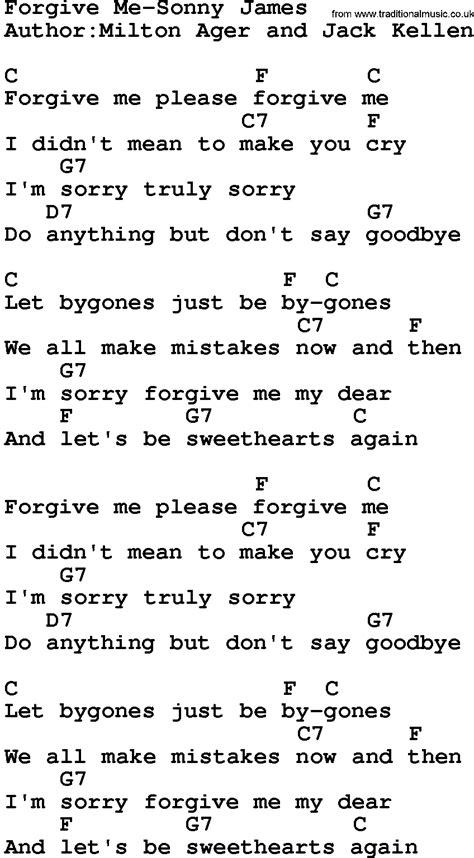 Country Musicforgive Me Sonny James Lyrics And Chords