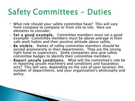 Safety Committees Duties 1