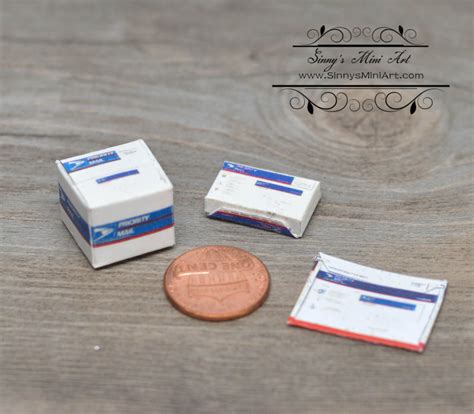 112 Dollhouse Miniature Usps Priority Mail Box Set Of Three 56014